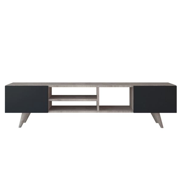 Homemania Mueble para TV Dore negro y nogal 160x29,7x40,6 cm