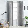 vidaXL Cortinas opacas con ganchos 2 piezas gris 140x225 cm