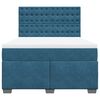 vidaXL Cama box spring con colch&oacute;n terciopelo azul 140x200 cm
