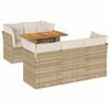 vidaXL Juego de sof&aacute;s jard&iacute;n con cojines 6 pzas rat&aacute;n sint&eacute;tico beige