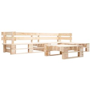 vidaXL Set de muebles de pal&eacute;s para jard&iacute;n 4 piezas madera natural