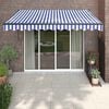 vidaXL Toldo retr&aacute;ctil aluminio y tela azul y blanco 3x2,5 m