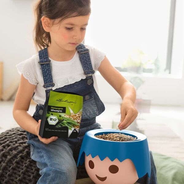 LECHUZA Jardinera de mesa OJO ALL-IN-ONE azul