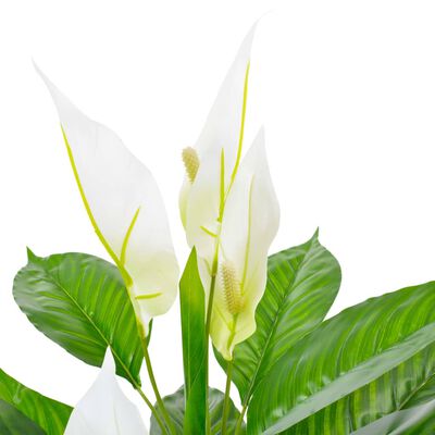 vidaXL Planta artificial Anthurium con macetero 115 cm blanco