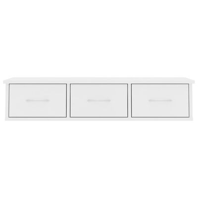 vidaXL Estante cajones para pared contrachapada blanco 88x26x18,5 cm