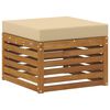 vidaXL Juegos de sof&aacute;s 6 pcs Natural y Beige Madera de Acacia S&oacute;lida