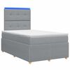 vidaXL Cama de muelles con LED y colch&oacute;n Gris Claro 120 x 200 cm Tela