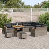 vidaXL Conjunto de sof&aacute;s de jard&iacute;n 12 pcs Gris rat&aacute;n sint&eacute;tico