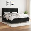 vidaXL Cama box spring con colch&oacute;n tela negro 180x200 cm
