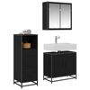 vidaXL Juego de muebles de ba&ntilde;o 3 pcs Roble Negro Madera de ingenier&iacute;a