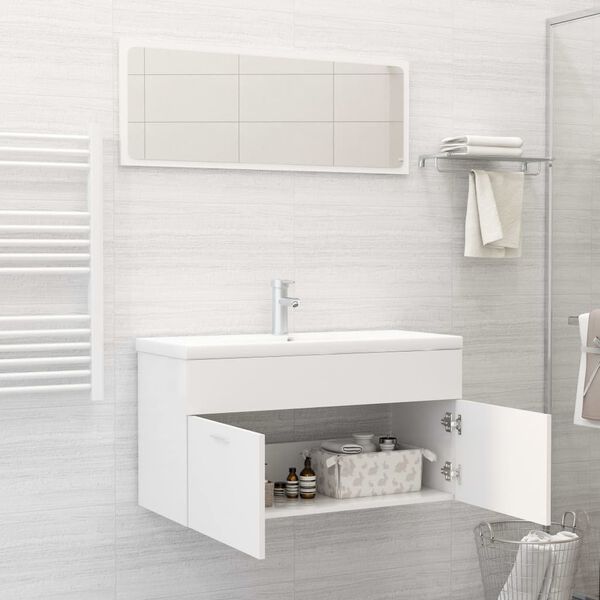 vidaXL Conjunto de muebles de baño 2 piezas contrachapada blanco