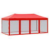 vidaXL Carpa para fiestas plegable con paredes laterales rojo 3x6 m