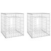 vidaXL Cestas postes de gaviones 2 unidades hierro 50x50x60 cm