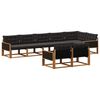 vidaXL Conjunto de sof&aacute;s de exterior con coj&iacute;n 8 pcs Natural y negro