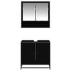 vidaXL Juego de muebles de ba&ntilde;o 2 pcs Roble Negro Madera contrachapada