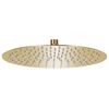 vidaXL Cabezal de ducha redondo efecto lluvia acero inox dorado 30 cm