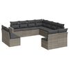 vidaXL Set de sof&aacute;s de jard&iacute;n 11 pzas y cojines rat&aacute;n sint&eacute;tico gris