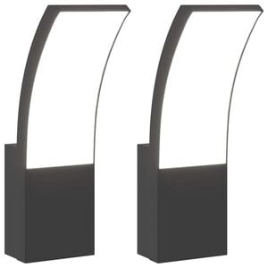 vidaXL L&aacute;mparas de pared LED de exterior 2 uds aluminio fundido negro