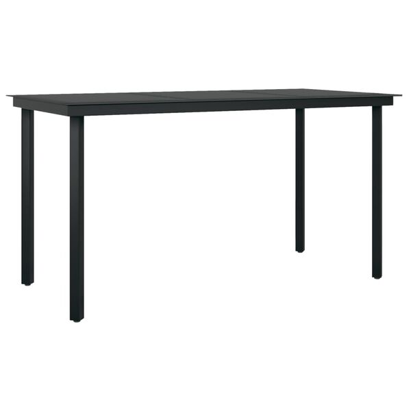 vidaXL Juego de comedor de jardín 5 piezas con cojines negro