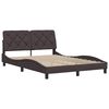 vidaXL Estructura de cama sin colch&oacute;n tela marr&oacute;n oscuro 120x200 cm