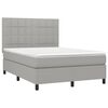 vidaXL Cama box spring con colch&oacute;n tela gris claro 140x190 cm