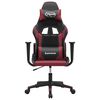 vidaXL Silla gaming cuero sintético negro y rojo vino tinto