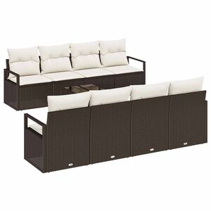 vidaXL Conjunto de sof&aacute; de jard&iacute;n 9 uds. 8-N&uacute;mero de plazas