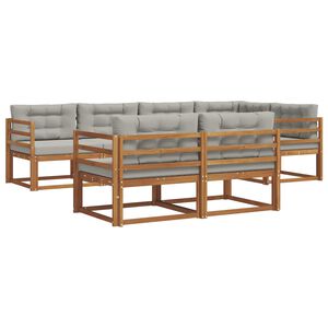 vidaXL Conjunto de sof&aacute;s de exterior 7 pcs Gris Natural y Claro