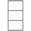 vidaXL Puerta corredera ESG vidrio y aluminio negra 102x205 cm