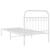 vidaXL Estructura cama sin colch&oacute;n con cabecero metal blanco 90x200 cm