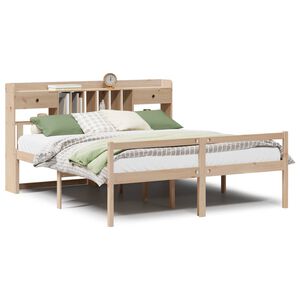 vidaXL Cama con estanter&iacute;a sin colch&oacute;n madera maciza de pino 180x200cm