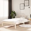 vidaXL Estructura de cama sin colch&oacute;n madera maciza blanco 90x200 cm