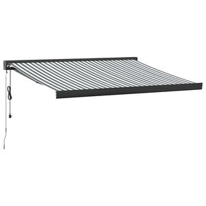 vidaXL Toldo retr&aacute;ctil aluminio y tela gris antracita y blanco 3x2,5 m