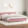 vidaXL Cama box spring con colch&oacute;n y LED terciopelo rosa 200x210 cm