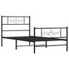 vidaXL Estructura cama sin colch&oacute;n con estribo metal negro 80x200 cm