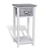 vidaXL Mesita de noche con 1 caj&oacute;n gris y blanca