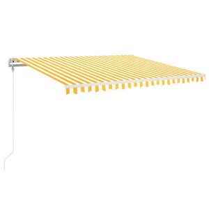 vidaXL Toldo retr&aacute;ctil autom&aacute;tico amarillo y blanco 450x350 cm
