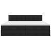 vidaXL Cama con almacenamiento y colch&oacute;n Negro 200 x 200 cm