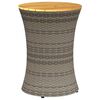 vidaXL Mesa de jard&iacute;n en forma de tambor rat&aacute;n sint&eacute;tico y madera gris