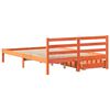vidaXL Cama sin colch&oacute;n madera maciza de pino marr&oacute;n cera 140x190 cm