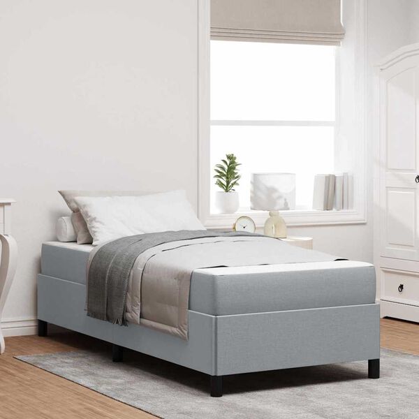 vidaXL Cama tipo Box Spring Gris Claro 90 x 190 cm tela