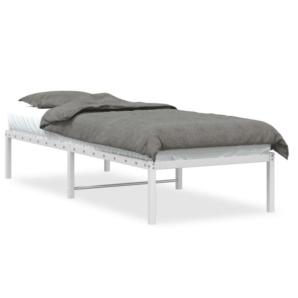 vidaXL Estructura de cama sin colch&oacute;n metal blanco 80x200 cm
