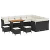 vidaXL Conjunto de sof&aacute;s de jard&iacute;n 13 uds. Negro rat&aacute;n sint&eacute;tico