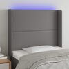 vidaXL Cabecero con LED cuero sint&eacute;tico gris 103x16x118/128cm