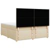 vidaXL Cama box spring con colch&oacute;n tela color crema 200x200 cm