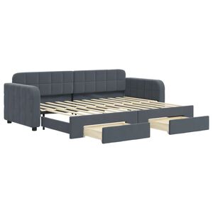 vidaXL Sof&aacute; cama nido con cajones terciopelo gris oscuro 80x200 cm