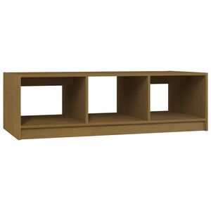 vidaXL Mesa de centro de madera maciza pino marr&oacute;n miel 110x50x34 cm