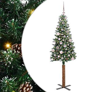 vidaXL &Aacute;rbol de Navidad Delgado con 150 LED con soporte Verde 150 cm