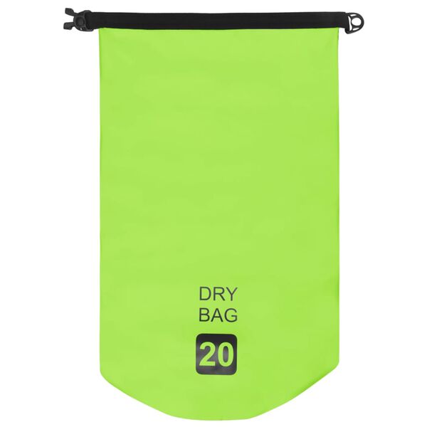 vidaXL Bolso acu&aacute;tico impermeable verde 20 L PVC