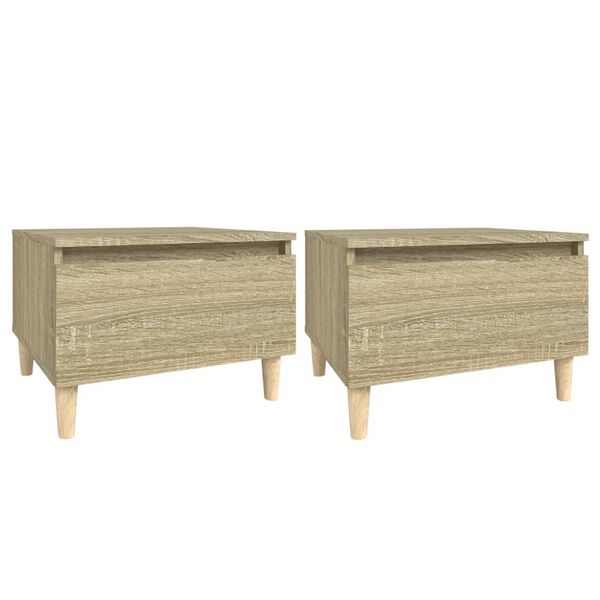 vidaXL Mesas auxiliares 2 uds madera roble Sonoma 50x46x35 cm